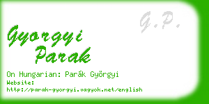 gyorgyi parak business card
